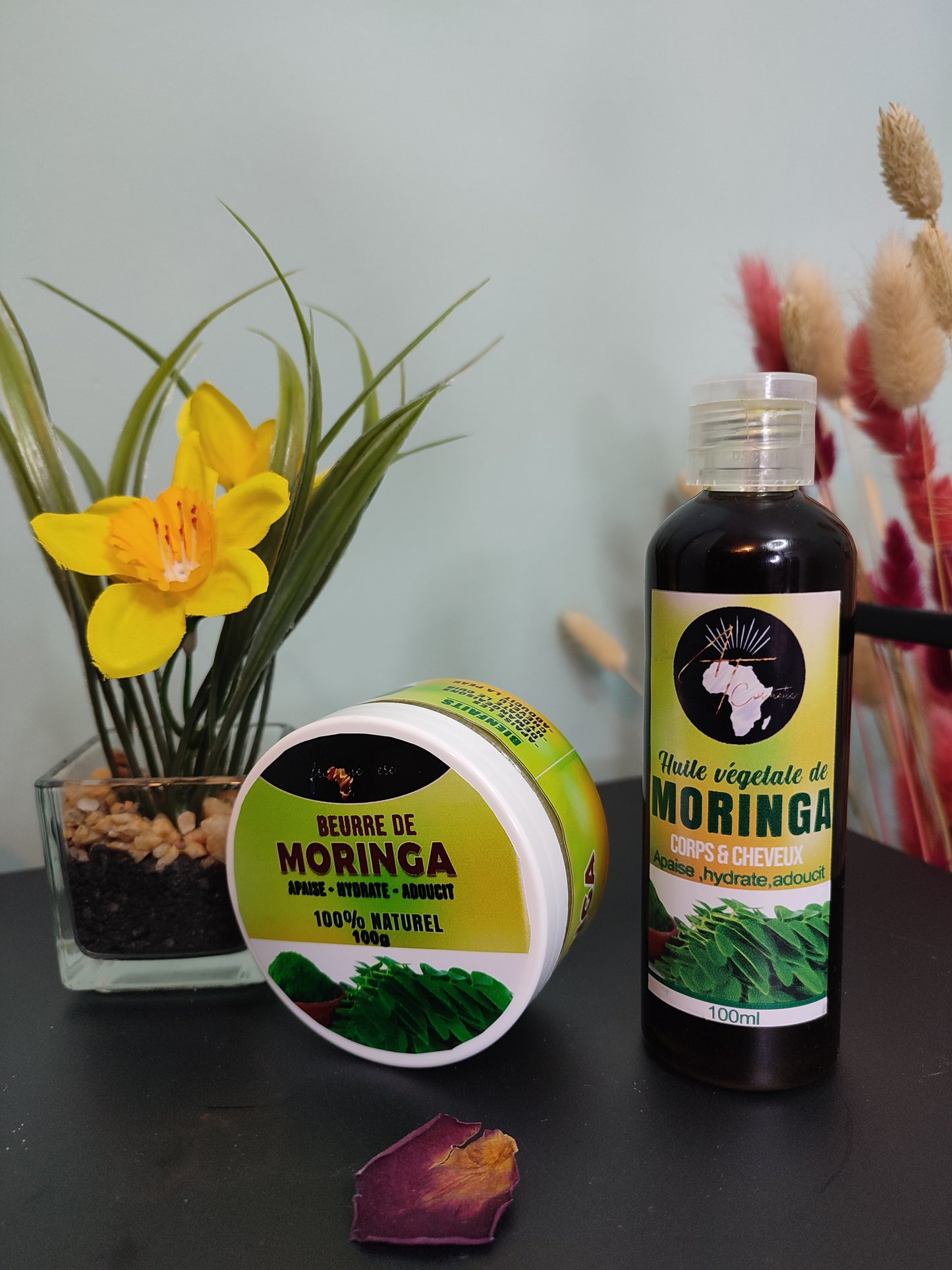 Duo adoucissant Moringa - Huile végétale de moringa + beurre végétal pur de moringa