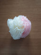 boule de douche exfoliant en polypropylène rose mon panier afro