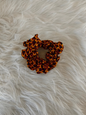 chouchou en wax pour cheveux mon panier afro motif bleu orange marron