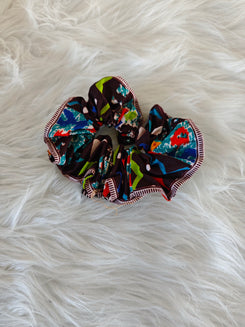 chouchou en wax pour cheveux mon panier afro motif multicolore