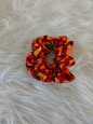 chouchou en wax pour cheveux mon panier afro motif orange