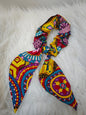 chouchou en wax pour cheveux mon panier afro motifs multicolore