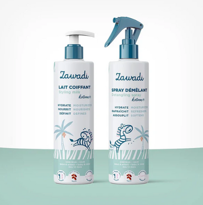 Duo Capillaire Zawadi - Spray démelant & Lait Coiffant pour Enfants