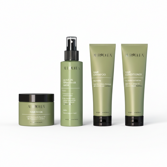 gamme capillaire à la bave d'escargot shampoing, après-shampoing, masque et leave-in