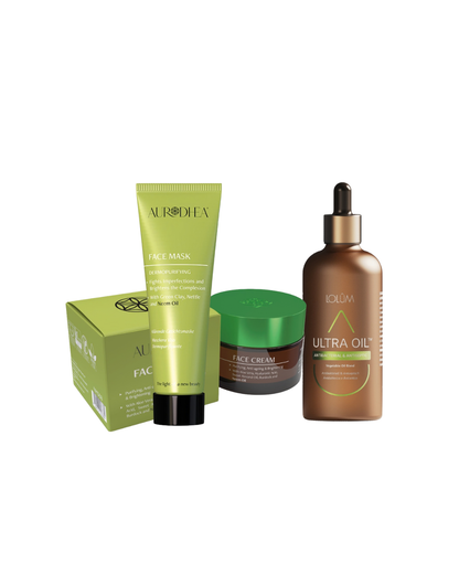 Gamme Visage à l'Huile de Neem, crème visage hydratante, masque purifiant et de notre formule exclusive ULTRA OIL™pour une peau saine et radieuse