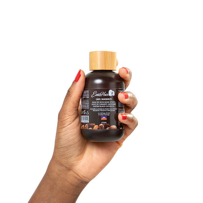 Huile de Ricin Noir d'Haïti Eva's Hair – Lwil Maskriti 120 ml | Huile végétale pure pour cheveux, barbe, cils et ongles