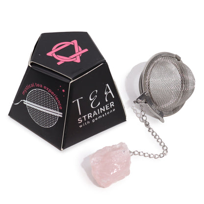 Infuseur à thé de pierres précieuses en cristal brut - Quartz rose, où l'élégance rencontre la fonctionnalité. Fabriquées avec soin et précision, ces passoires à thé sont conçues pour améliorer toute expérience de consommation de thé tout en ajoutant une touche de beauté naturelle au rituel quotidien. 