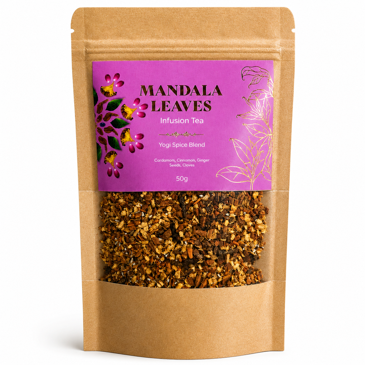 infusion de bonheur mélange d'épices yogiques (cannelle, clou de girofle, gingembre, épices) 50g