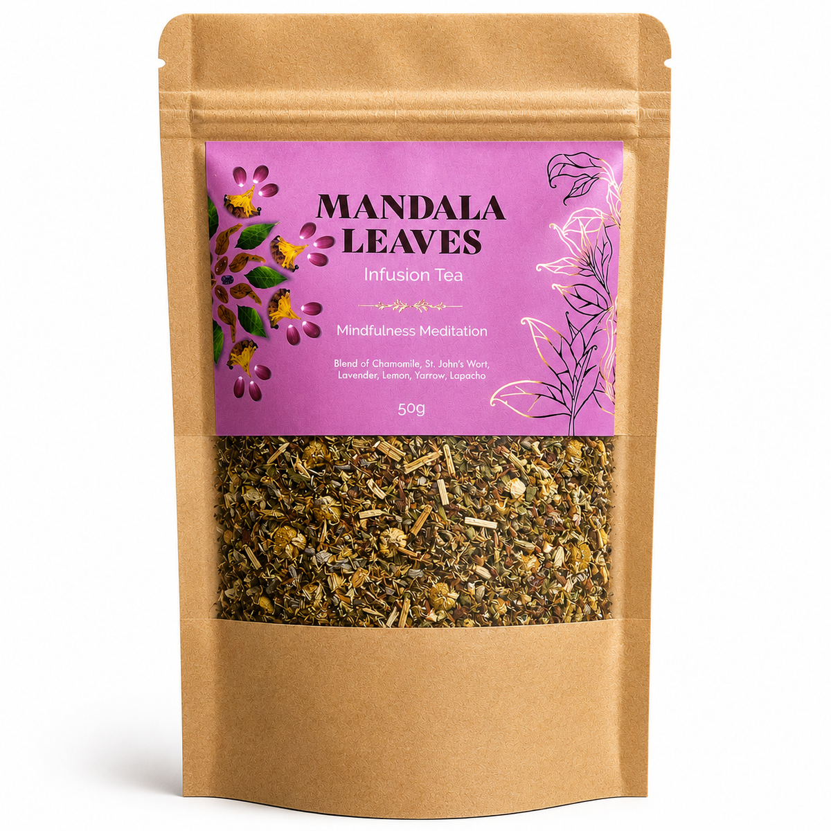 infusion de méditation mélange de camomille, lavande, lemon vrac 50g