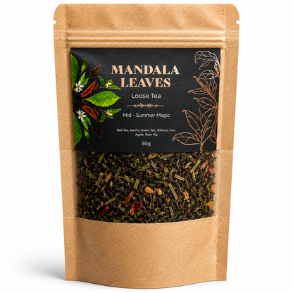 infusion magie du solstice d'été 50g thé rouge, thé vert, minceur perte de poids maintien silhouette kiwi pomme, hibiscus