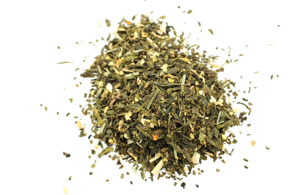 thé vert au gingembre et au citron bio en vrac 50 g  hors packaging