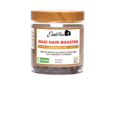 Maxi Hair Booster Eva's Hair – Gummies Cheveux 60 Gommes | Complément alimentaire à la Biotine, Zinc & Sélénium