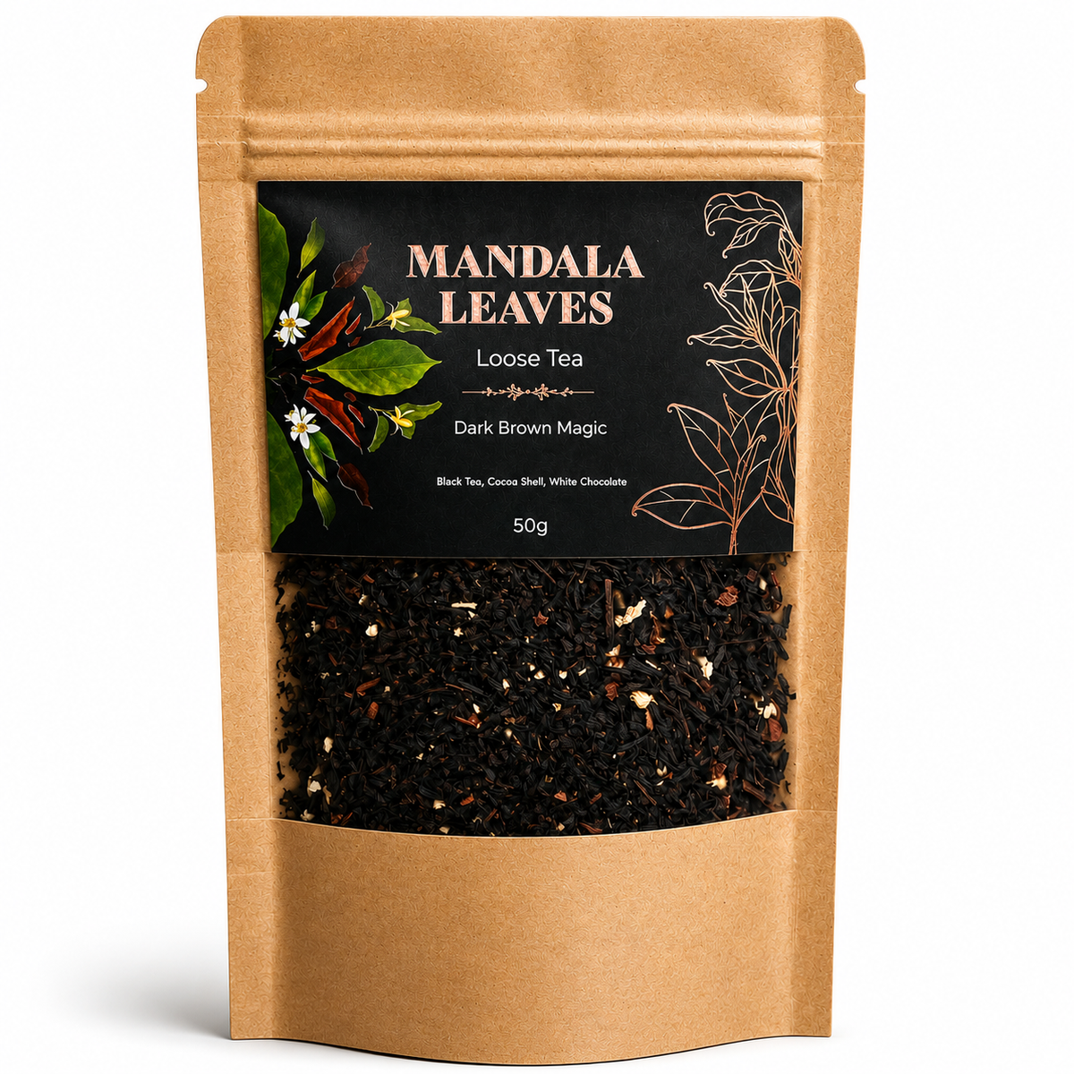 thé au chocolat blanc écorce de cacao en vrac 50g